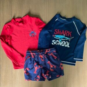 Kids Swim Set with Lobster and Shark Design 2T